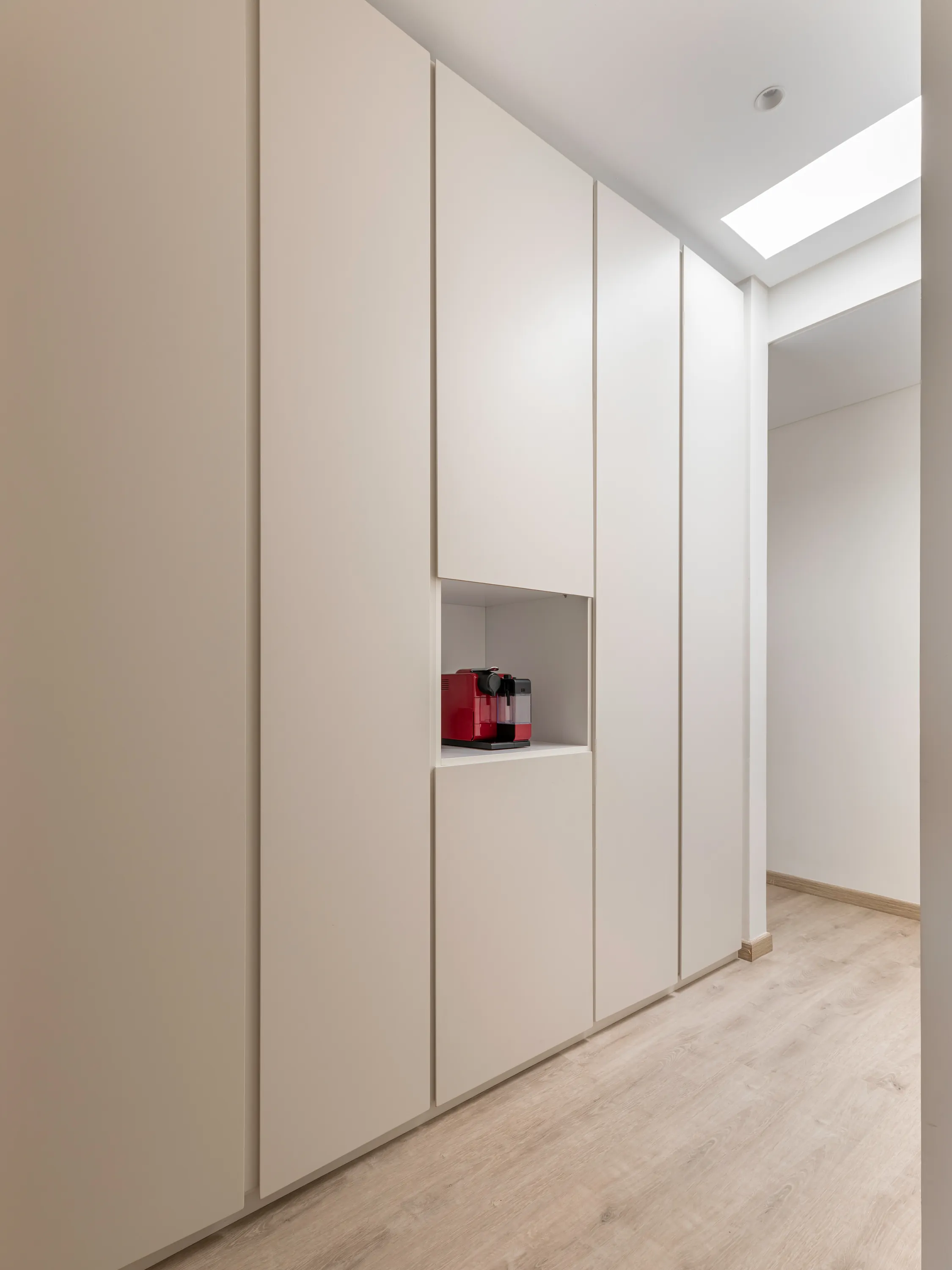 Flush white built-in wardrobe wall, New Giza Villa